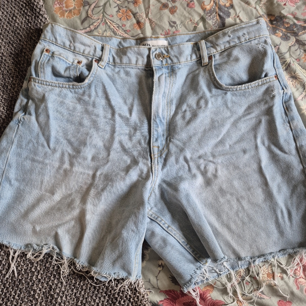 Zara Light Blue Denim Shorts